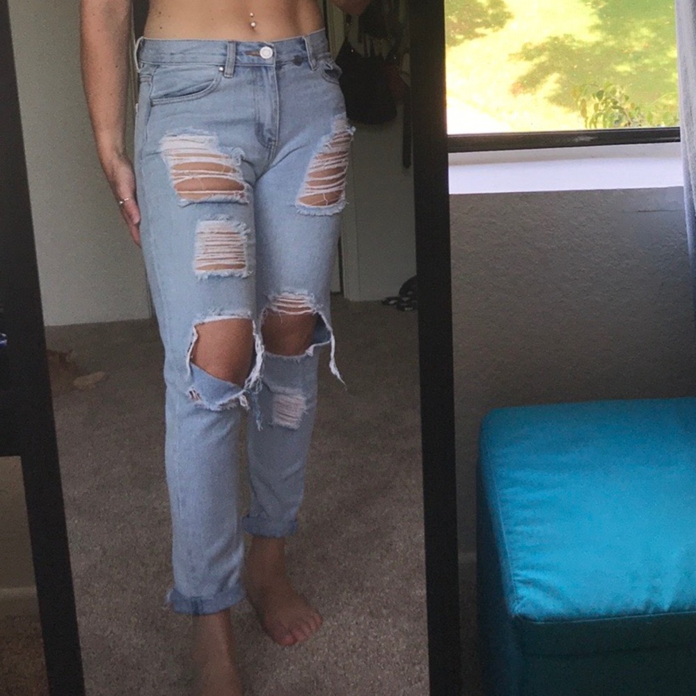 Distressed jeans